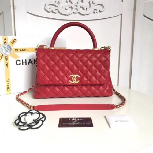 Chanel Classic Top Handle Bag Original Caviar Leather A92215 rojo