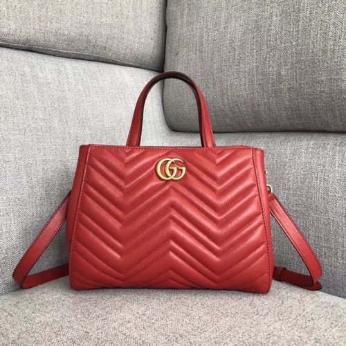 Gucci GG Marmont bolso pequeño con asa superior 448054 rojo