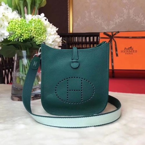 Hermes Evelyne mini 17cm Messenger Bag Piel de becerro original H1187 Verde
