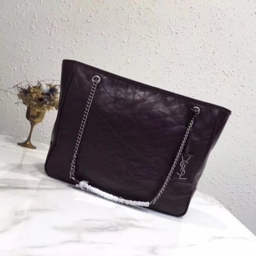 Yves Saint Laurent Original Piel De Becerro NIKI SHOPPING BAG 5569 Vino