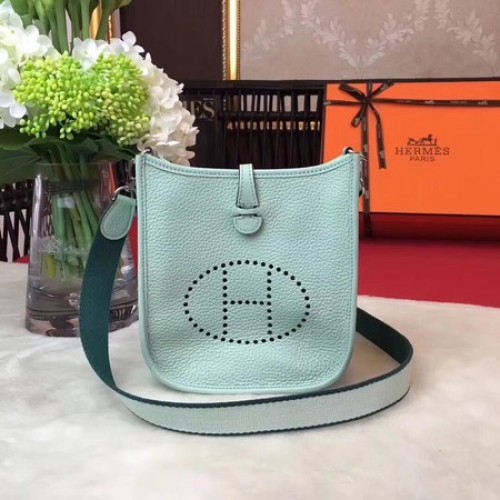 Hermes Evelyne mini 17cm Messenger Bag Original Piel de Becerro H1187 Verde Claro