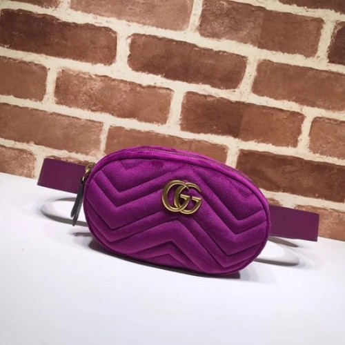Gucci GG Marmont Velvet Belt Bag 476434 azul oscuro