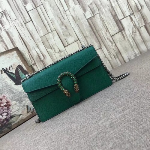 Gucci Dionysus Blooms Bolso de hombro de cuero 499623 verde