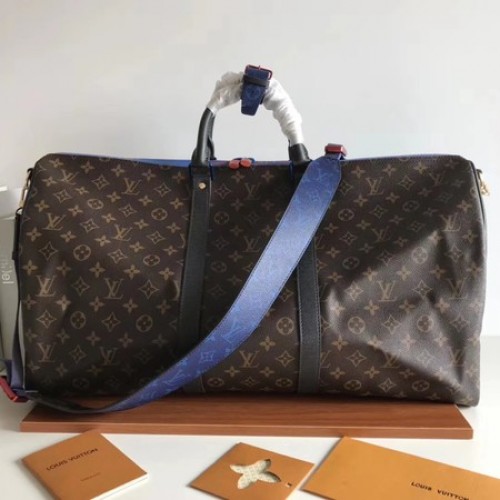 Louis Vuitton Monogram Macassar Canvas Keepall 50 Correa M43817