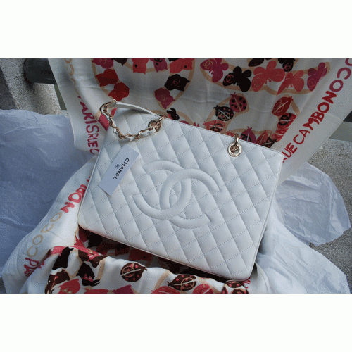 Chanel 2011 GST Caviar Bolso de cuero 36092 Blanco
