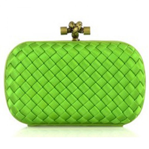 Bottega Veneta Impero Satin Clutch 113085 Verde