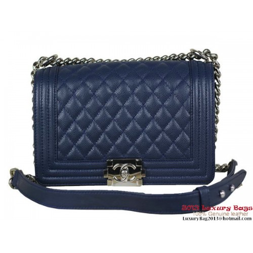 2013 Boy Chanel Flap Shoulder Bag Classic Cannage Patterns A67025 RoyalBlue