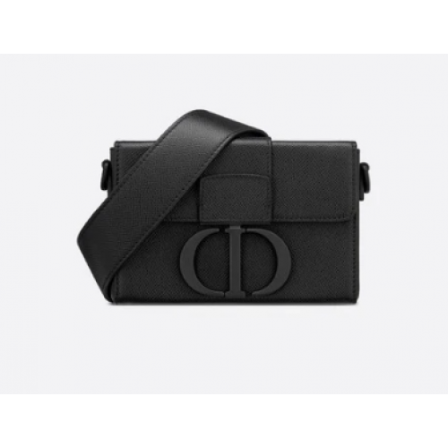 30 BOLSO BOX MONTAIGNE Piel de becerro graneada negra ultramate M9204S