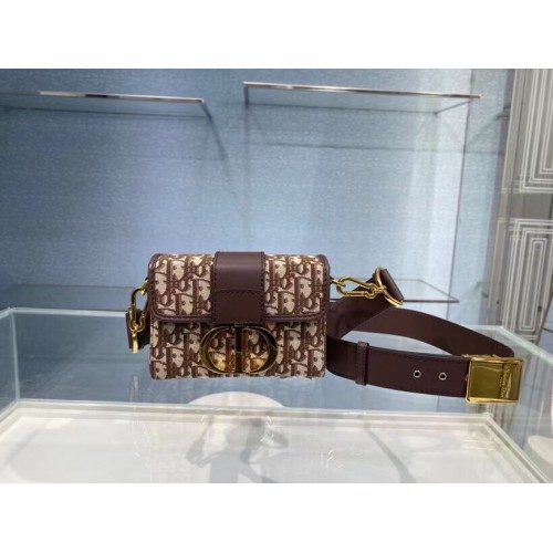30 BOLSO CAJA MONTAIGNE Marrón Dior Oblique Jacquard M9204
