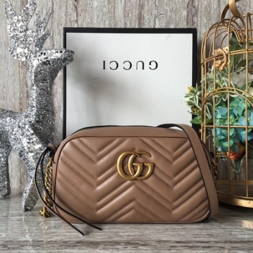 Gucci GG Marmont Matelasse mini Bolso 448065 Albaricoque