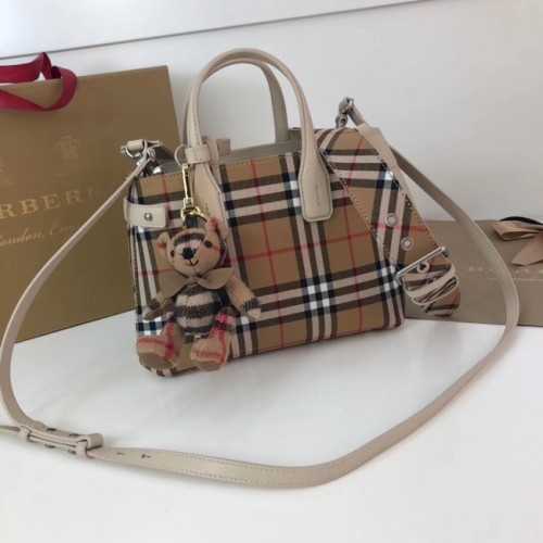 BURBERRY Baby Banner bandolera a cuadros 10443 blanco