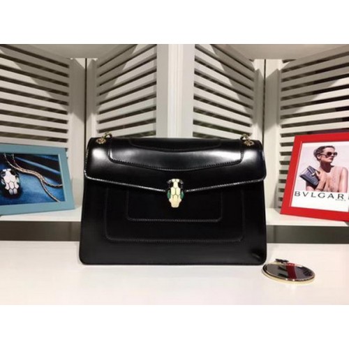 BVLGARI Bolso de hombro mediano Piel de becerro BG2281 Negro