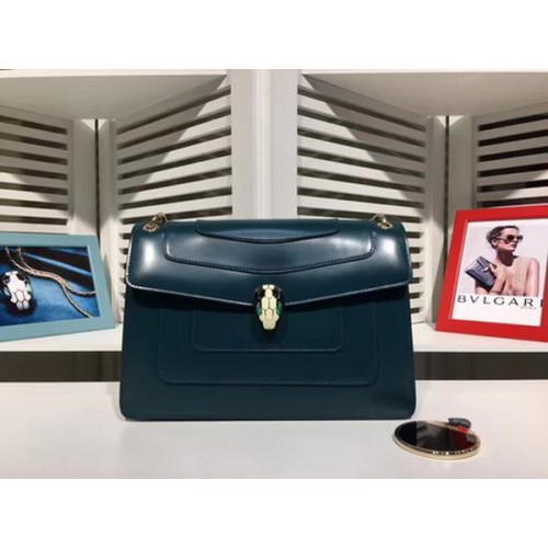 BVLGARI Bolso de hombro mediano Piel de becerro BG2281 Azul