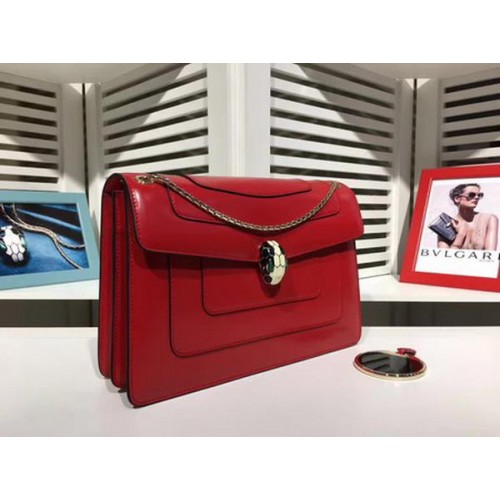 BVLGARI Bolso de hombro mediano Piel de becerro BG2281 Rojo