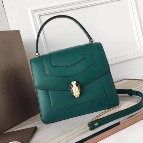 Bolso tote BVLGARI Original de piel de becerro 3781 Verde