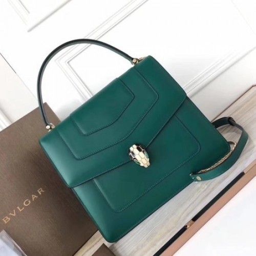 Bolso tote BVLGARI Original de piel de becerro 3782 Verde