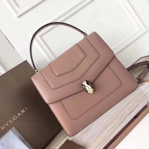 BVLGARI Original Bolso tote de piel de becerro 3782 Rosa