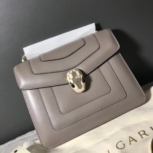 BVLGARI Serpenti Forever Flap Cover bolso de cuero 00962 gris