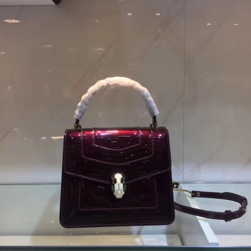 BVLGARI Serpenti Forever bolso de hombro de piel metalizada 058962 fucsia