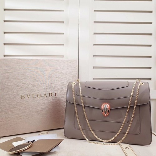 BVLGARI Serpenti bandolera de piel 35106 gris