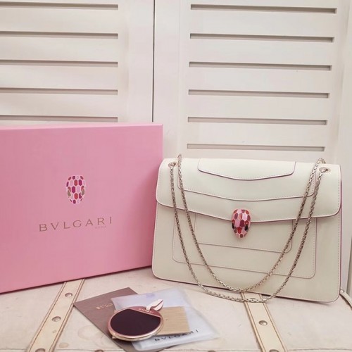BVLGARI Serpenti bandolera de piel 35106 blanco