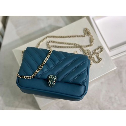 BVLGARI Bolso de hombro Piel de becerro B288760 azul