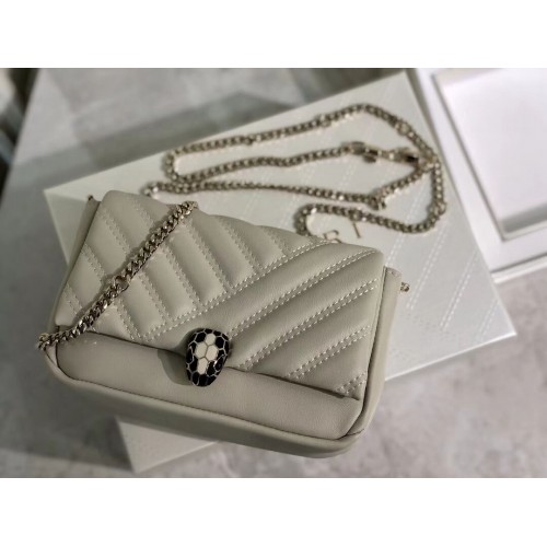 BVLGARI Bolso de hombro Piel de becerro B288760 crema