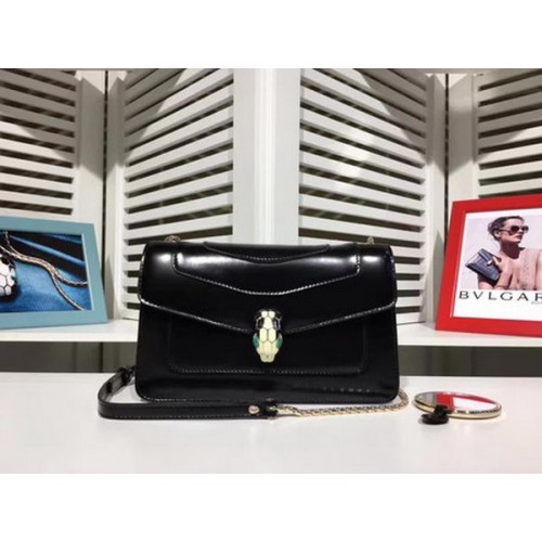 BVLGARI mini Bolso de hombro Piel de becerro BG2282 Negro