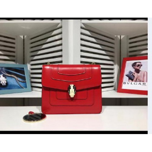 BVLGARI mini Bolso de hombro Piel de becerro BG2283 Rojo