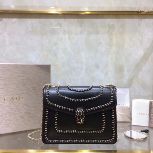 BVLGARI mini Bolso de hombro Piel de becerro BG22889 negro