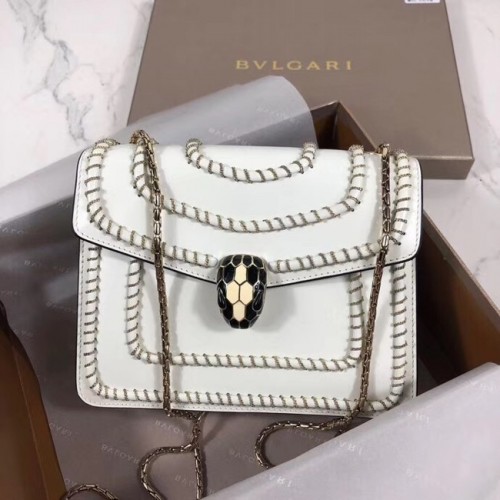 BVLGARI mini Bolso de hombro Piel de becerro BG22889 blanco