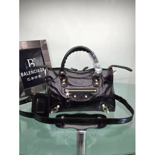 Balenciaga Giant City Gold Studs Bolso 084333 Negro