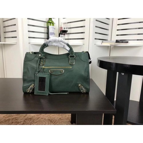 Balenciaga Giant City Gold Studs Bolso B084334 Verde