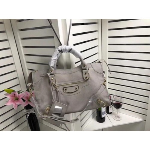 Balenciaga Giant City Gold Studs Bolso B084334 Gris claro