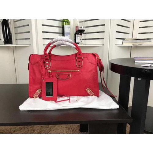 Balenciaga Giant City Gold Studs Bolso B084334 Rojo