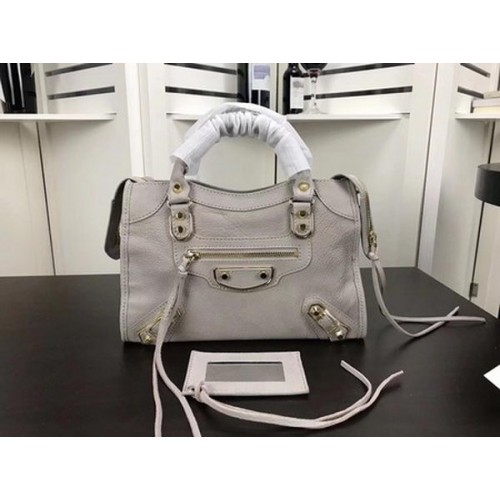 Balenciaga Giant City Gold Studs Bolso B084335 Gris claro