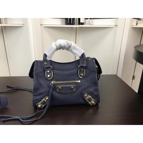 Balenciaga Giant City Gold Studs Bolso B084336 Azul