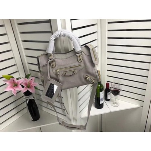 Balenciaga Giant City Gold Studs Bolso B084336 Gris claro