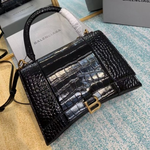 Balenciaga BOLSO MEDIANO HOURGLASS CON ASA SUPERIOR B108892E herrajes negros y dorados envejecidos