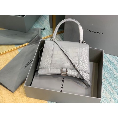 Balenciaga HOURGLASS BOLSO MEDIANO CON ASA SUPERIOR B108892E gris