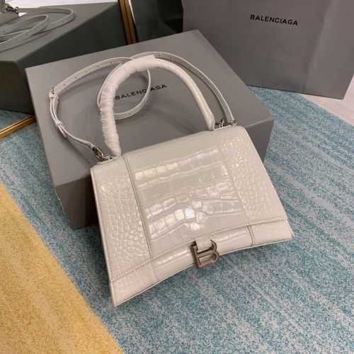 Balenciaga BOLSO MEDIANO CON ASA SUPERIOR HOURGLASS B108892E blanco