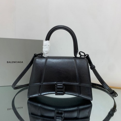Balenciaga HOURGLASS PEQUEÑO BOLSO DE MANO SUPERIOR 592834 negro