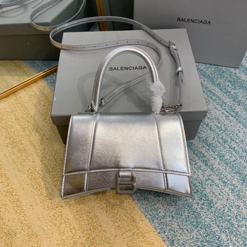 Balenciaga BOLSO PEQUEÑO CON ASA SUPERIOR HOURGLASS B108895-1 Plata