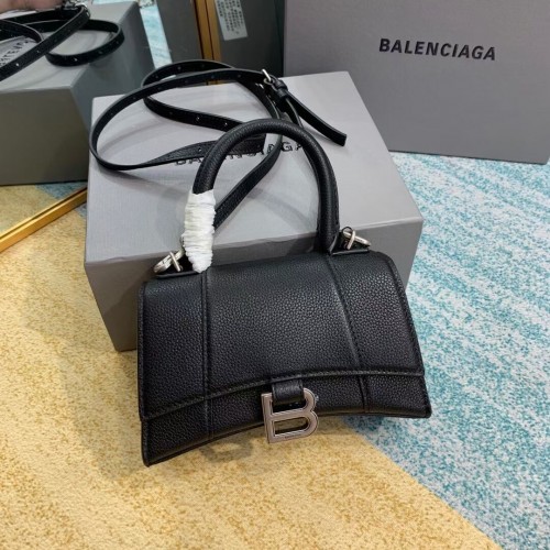 Balenciaga BOLSO HOURGLASS XS TOP HANDLE Piel de becerro granulada B108896 negro