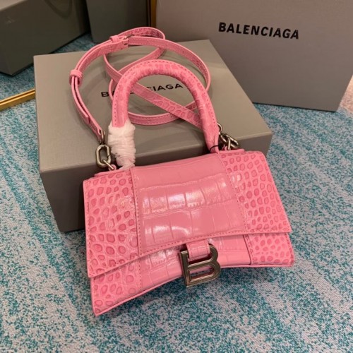 Balenciaga Hourglass XS Bolso con asa superior 28331S ROSA CLARO