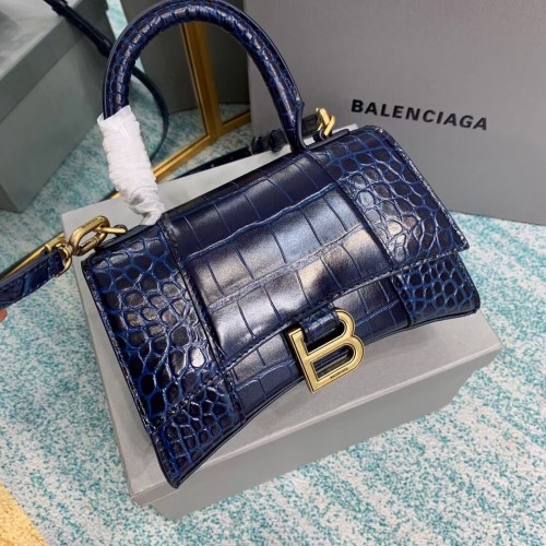 Balenciaga Hourglass XS Top Handle Bag 28331S azul oscuro