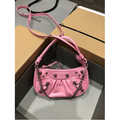 Balenciaga LE CAGOLE MINI MONEDERO CON CADENA 6958141 rosa
