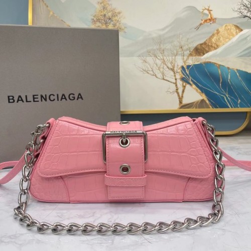 Balenciaga BOLSO DE HOMBRO LINDSAY COCODRILO EN RELIEVE CON CORREA 6088 rosa