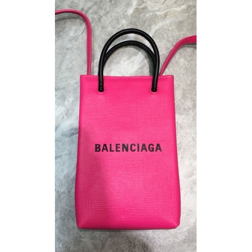 Balenciaga Original Leather Mini Shopper Bag B6123 Rosa