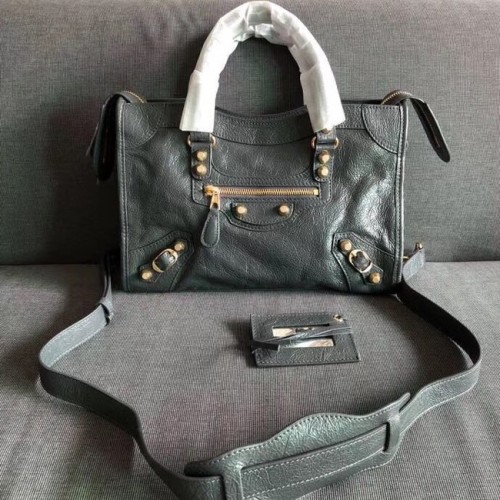 Balenciaga The City Bolso de mano Piel de becerro 382567 gris